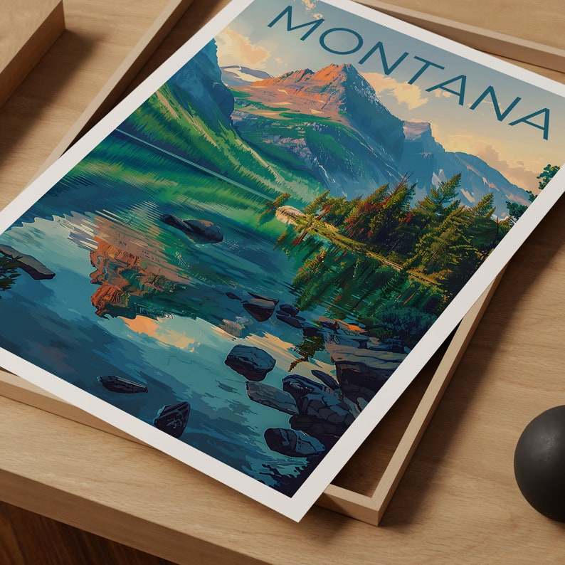 Montana Poster, Montana Print, Mountain Poster, Hiking Poster, Montana Gift, Forest Poster, Montana Art