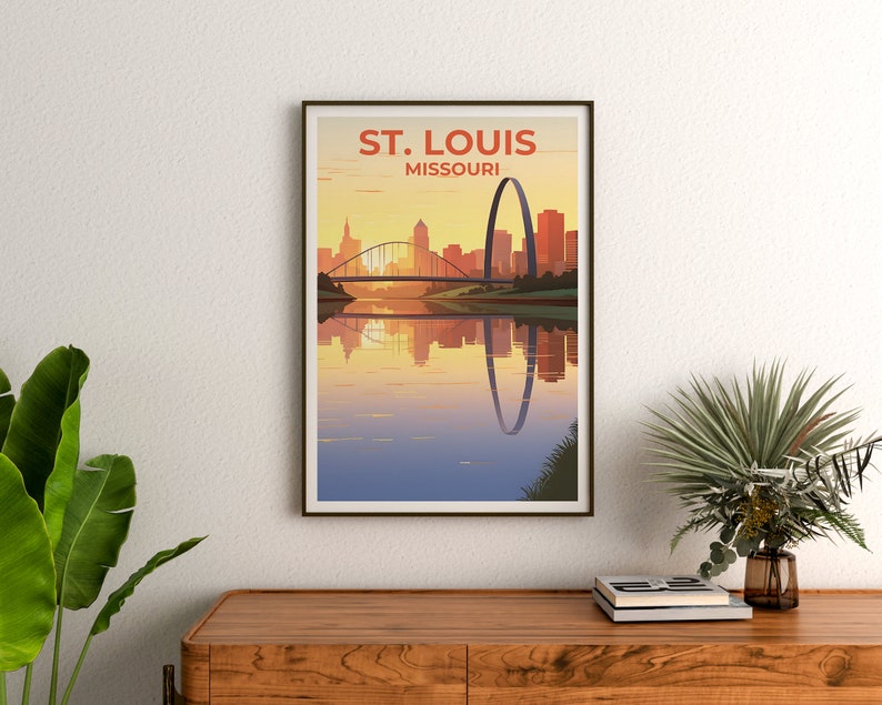St. Louis Travel Poster, Missouri Wall Art, Missouri Print, St. Louis Poster, Gateway Arch Poster, City Poster, St. Louis Art