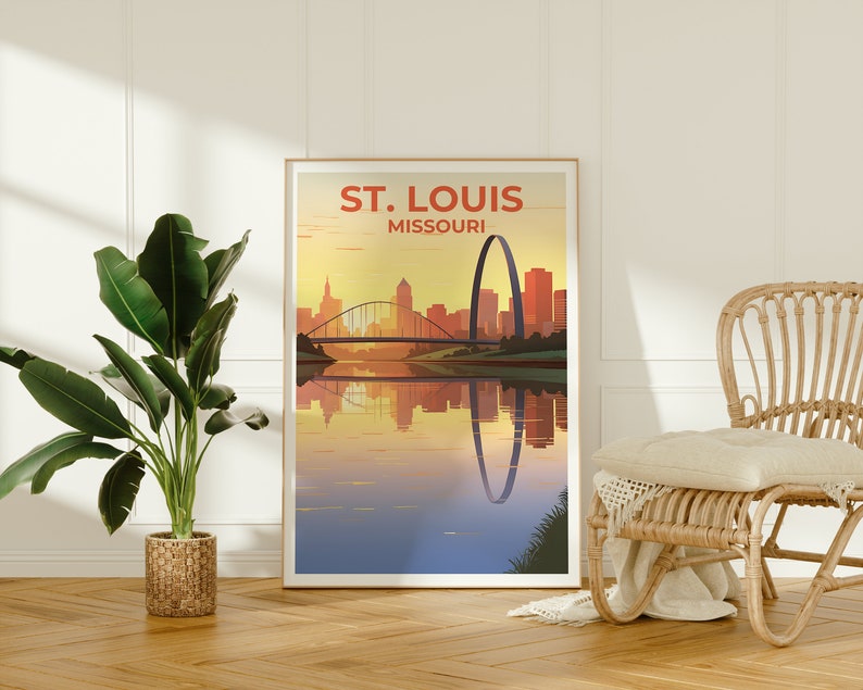 St. Louis Travel Poster, Missouri Wall Art, Missouri Print, St. Louis Poster, Gateway Arch Poster, City Poster, St. Louis Art