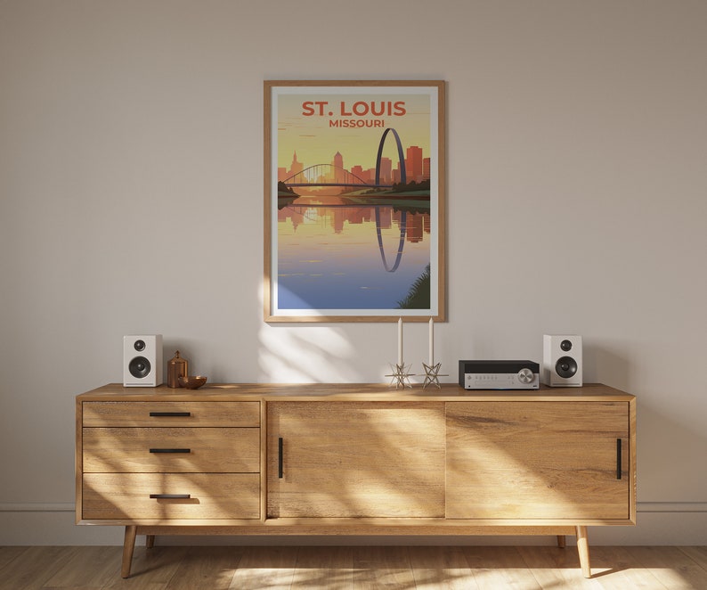 St. Louis Travel Poster, Missouri Wall Art, Missouri Print, St. Louis Poster, Gateway Arch Poster, City Poster, St. Louis Art