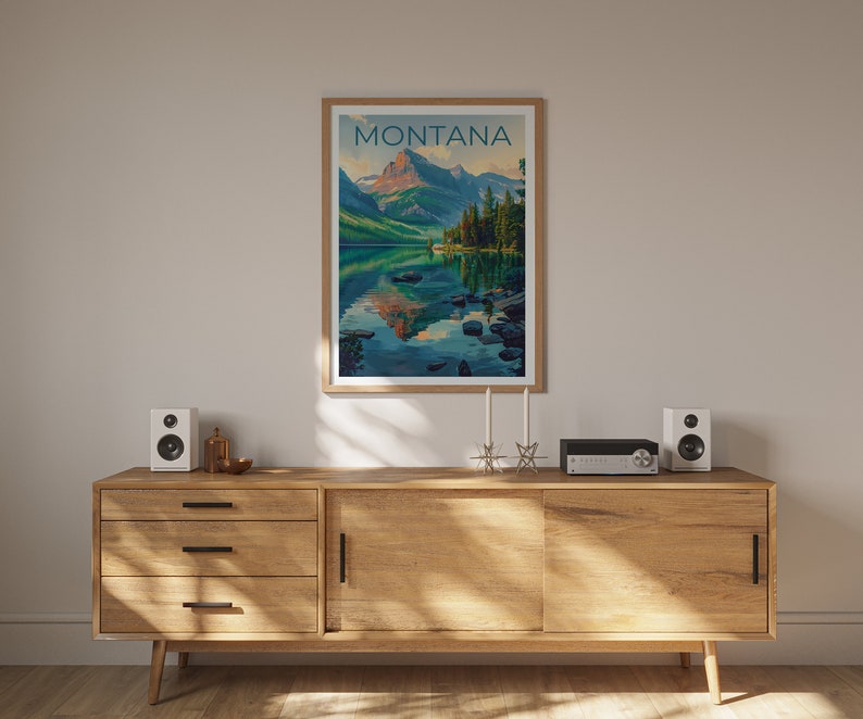 Montana Poster, Montana Print, Mountain Poster, Hiking Poster, Montana Gift, Forest Poster, Montana Art