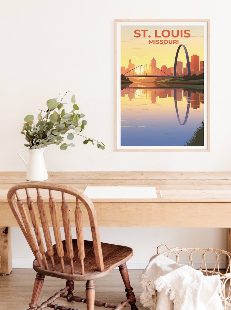 St. Louis Travel Poster, Missouri Wall Art, Missouri Print, St. Louis Poster, Gateway Arch Poster, City Poster, St. Louis Art
