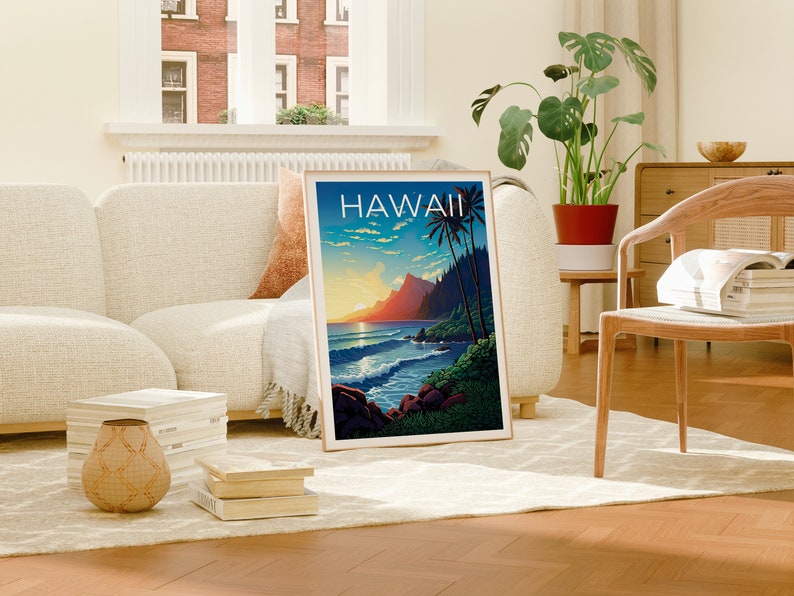Hawaii Travel Poster, Island Wall Art, Island Print, Hawaii Poster, Island Poster, Nature Poster, Hawaii Print