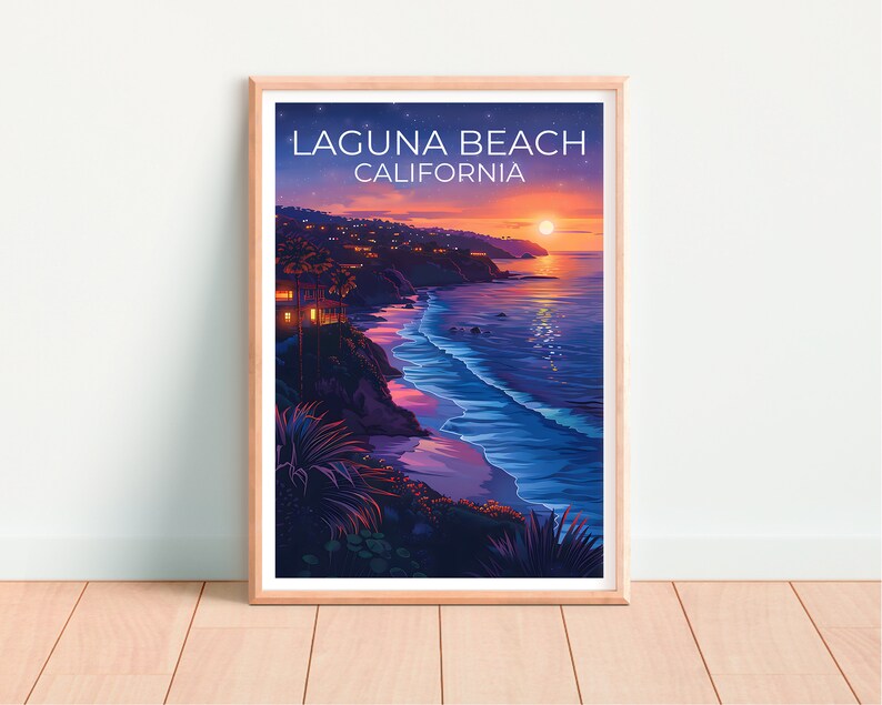Laguna Beach Poster, Laguna Beach Print, California Poster, California Print, Laguna Beach Travel Poster, Beach Art, Laguna Beach Gift
