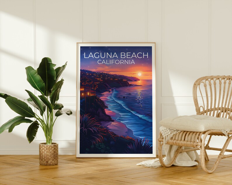 Laguna Beach Poster, Laguna Beach Print, California Poster, California Print, Laguna Beach Travel Poster, Beach Art, Laguna Beach Gift