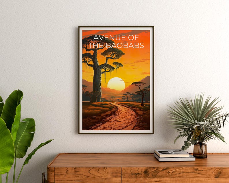 Avenue of the Baobabs Travel Print, Madagascar Poster, Giant Trees Wall Art, Madagascar Art, Home Decor, Birthday Gift