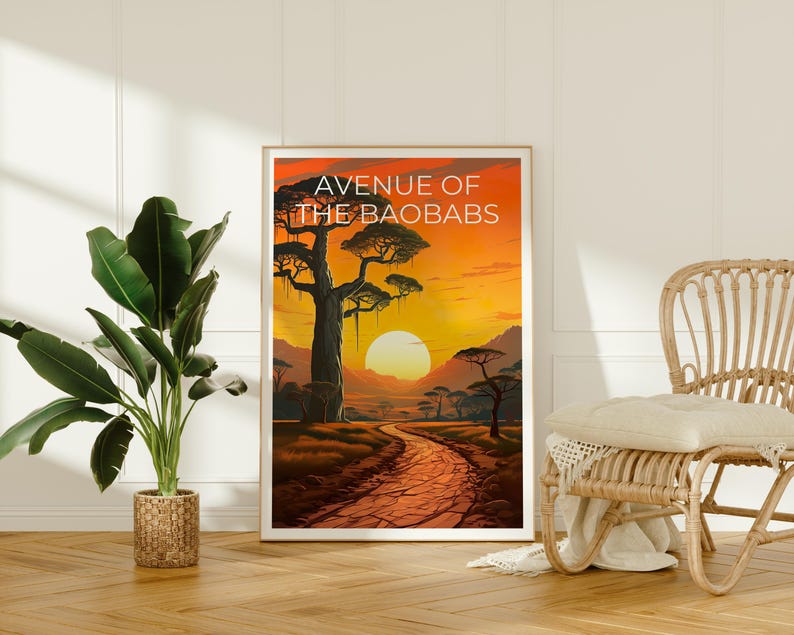 Avenue of the Baobabs Travel Print, Madagascar Poster, Giant Trees Wall Art, Madagascar Art, Home Decor, Birthday Gift