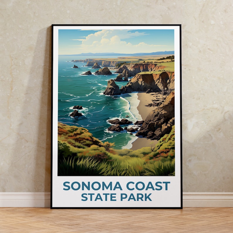 Sonoma Coast Travel Poster, California Wall Art, California Print, Sonoma Coast Poster, California Poster, Nature Poster, Sonoma Coast Art