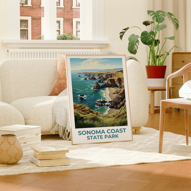 Sonoma Coast Travel Poster, California Wall Art, California Print, Sonoma Coast Poster, California Poster, Nature Poster, Sonoma Coast Art
