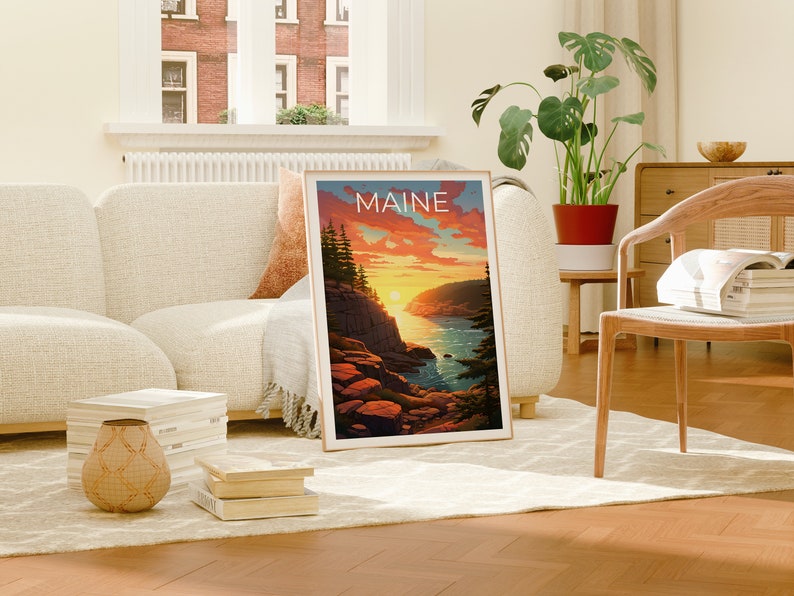 Maine Poster, Maine Print, Coast Poster, Coast Print, Maine Travel Poster, Coast Art, Maine Art