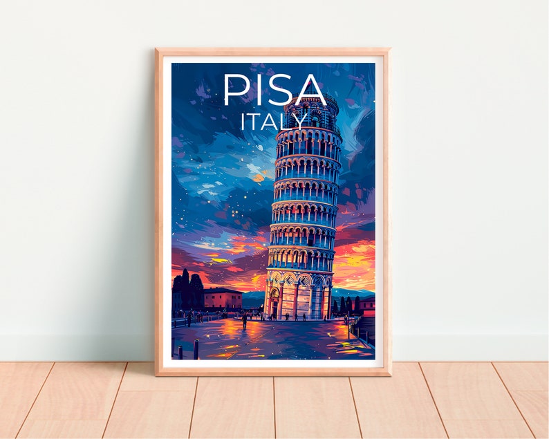 Leaning Tower of Pisa Poster, Italy Print, Italy Art, Tower of Pisa Print, Pisa Art, Tower of Pisa Art