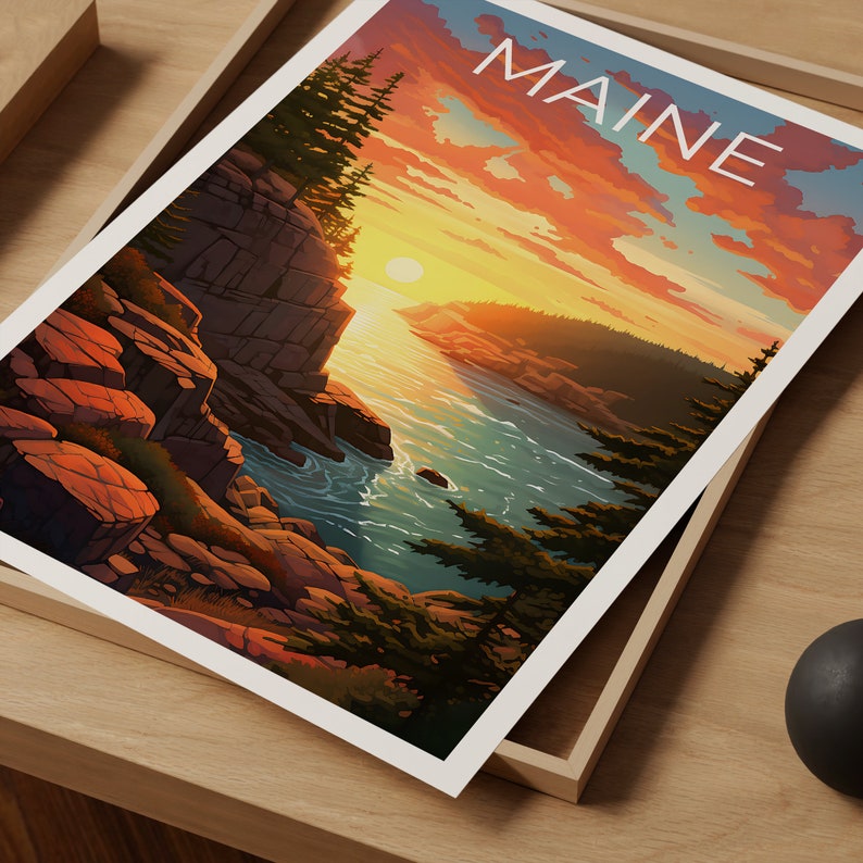Maine Poster, Maine Print, Coast Poster, Coast Print, Maine Travel Poster, Coast Art, Maine Art