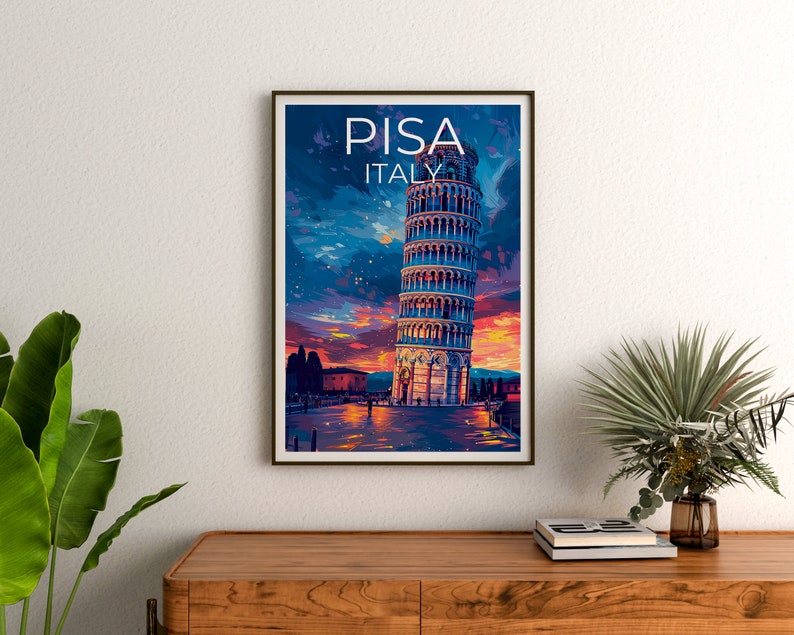 Leaning Tower of Pisa Poster, Italy Print, Italy Art, Tower of Pisa Print, Pisa Art, Tower of Pisa Art
