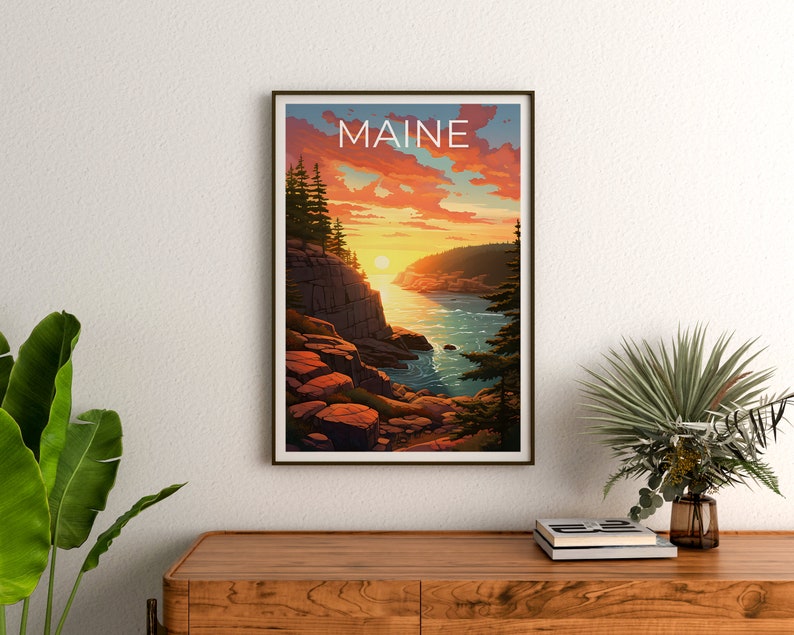 Maine Poster, Maine Print, Coast Poster, Coast Print, Maine Travel Poster, Coast Art, Maine Art