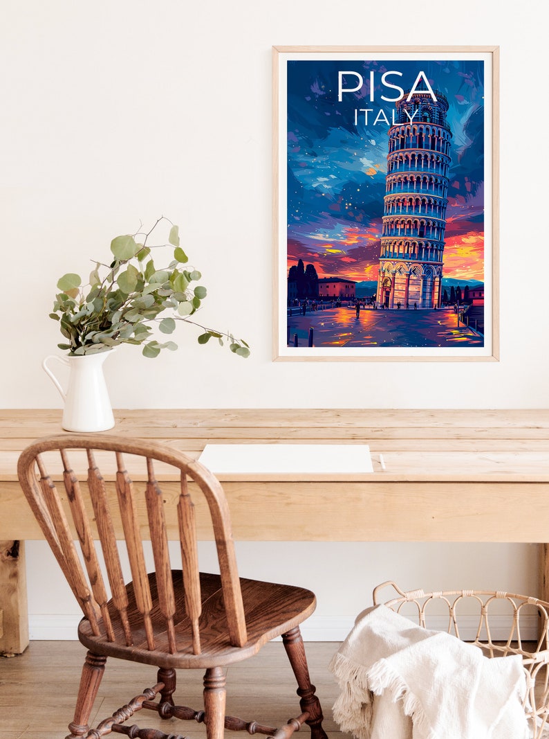Leaning Tower of Pisa Poster, Italy Print, Italy Art, Tower of Pisa Print, Pisa Art, Tower of Pisa Art