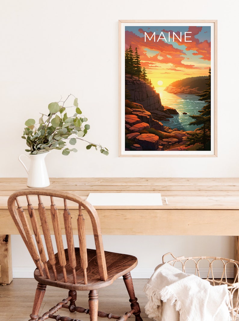 Maine Poster, Maine Print, Coast Poster, Coast Print, Maine Travel Poster, Coast Art, Maine Art