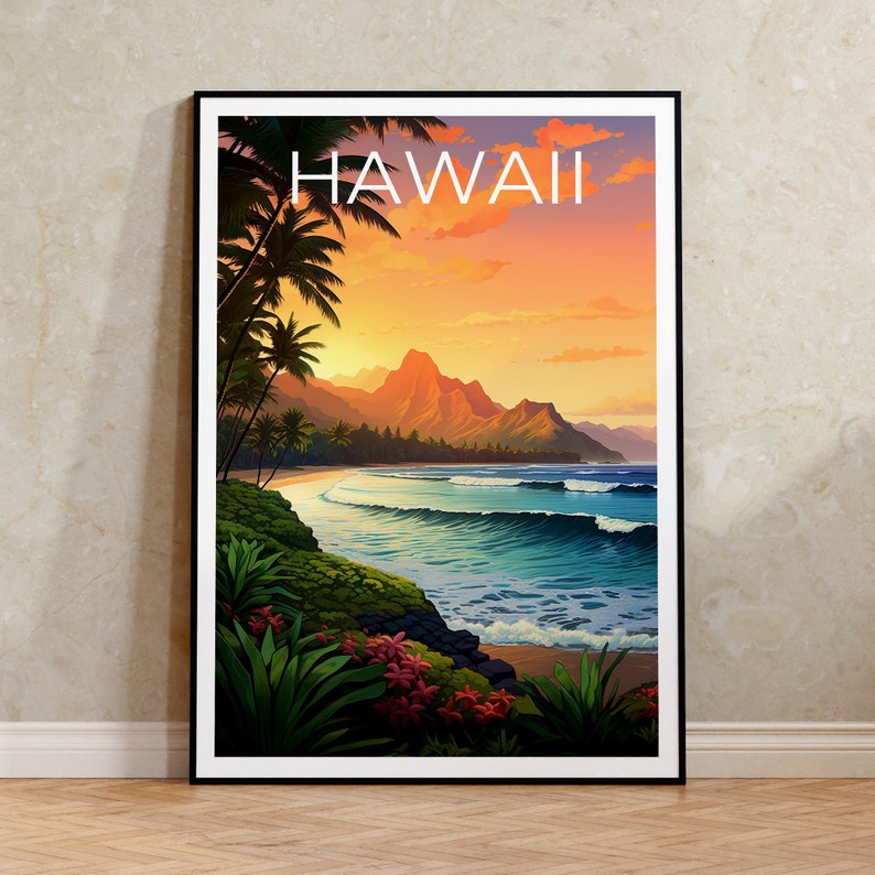 Hawaii Poster, Hawaii Print, Moloka‘i Poster, Moloka‘i Print, Hawaii Travel Poster, Island Poster, Hawaii Art