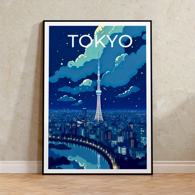 Tokyo Travel Poster, Tokyo Skytree Wall Art, Tokyo Print, Japan Poster, Tokyo Art, Asia Poster, Poster Art, Wall Decor, Office Poster