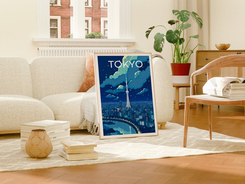 Tokyo Travel Poster, Tokyo Skytree Wall Art, Tokyo Print, Japan Poster, Tokyo Art, Asia Poster, Poster Art, Wall Decor, Office Poster