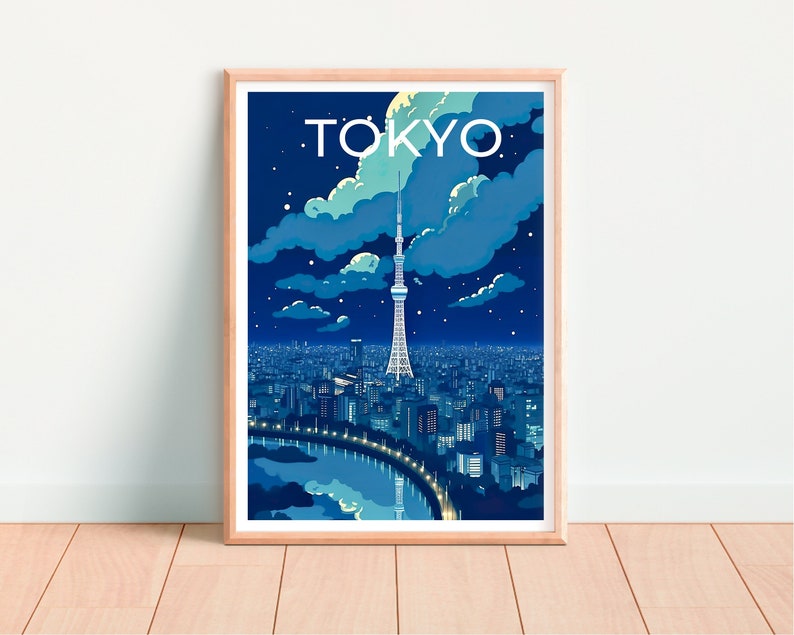 Tokyo Travel Poster, Tokyo Skytree Wall Art, Tokyo Print, Japan Poster, Tokyo Art, Asia Poster, Poster Art, Wall Decor, Office Poster