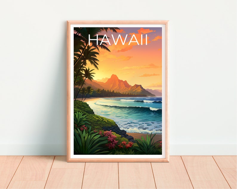 Hawaii Poster, Hawaii Print, Moloka‘i Poster, Moloka‘i Print, Hawaii Travel Poster, Island Poster, Hawaii Art