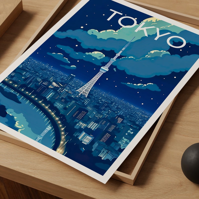 Tokyo Travel Poster, Tokyo Skytree Wall Art, Tokyo Print, Japan Poster, Tokyo Art, Asia Poster, Poster Art, Wall Decor, Office Poster