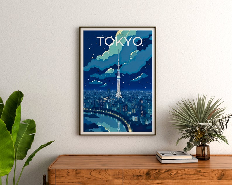 Tokyo Travel Poster, Tokyo Skytree Wall Art, Tokyo Print, Japan Poster, Tokyo Art, Asia Poster, Poster Art, Wall Decor, Office Poster