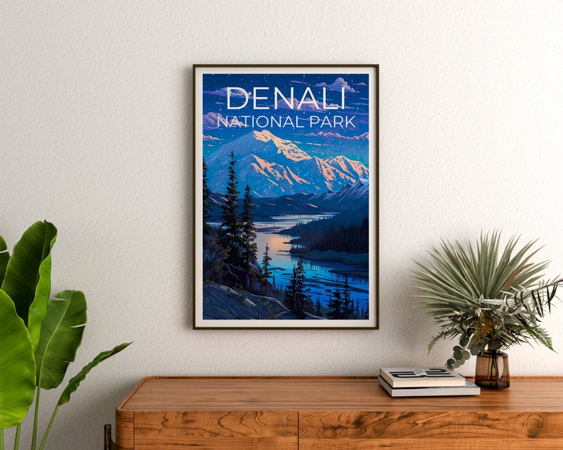 Alaska Travel Poster, Alaska Wall Art, Alaska Print, Alaska Poster, Mountain Poster, Nature Poster, Alaska Art