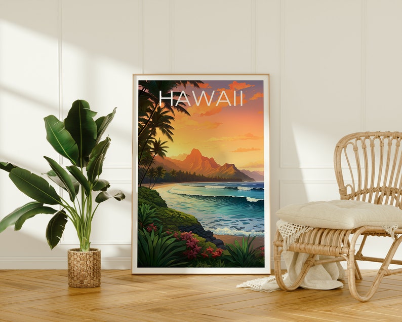 Hawaii Poster, Hawaii Print, Moloka‘i Poster, Moloka‘i Print, Hawaii Travel Poster, Island Poster, Hawaii Art