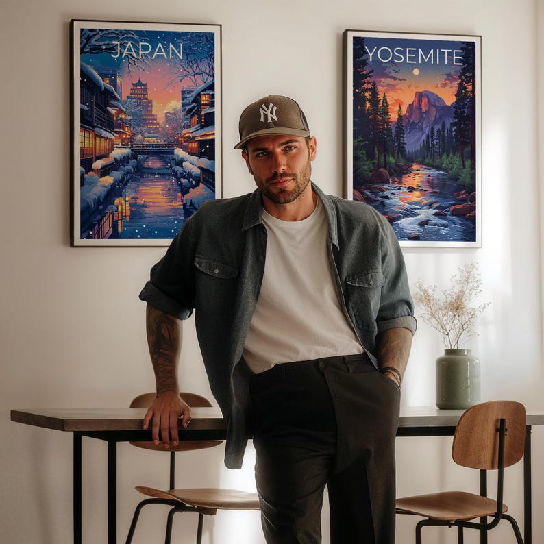 Japan Travel Print, Sapporo Poster, Japan Snow Wall Art, Cityscape Illustration, Japan Poster, Home Decor, Birthday Gift