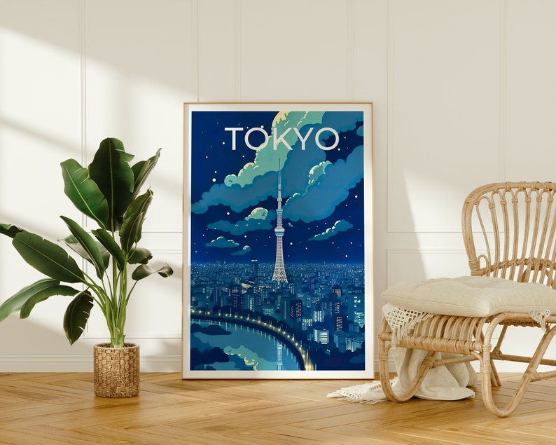 Tokyo Travel Poster, Tokyo Skytree Wall Art, Tokyo Print, Japan Poster, Tokyo Art, Asia Poster, Poster Art, Wall Decor, Office Poster