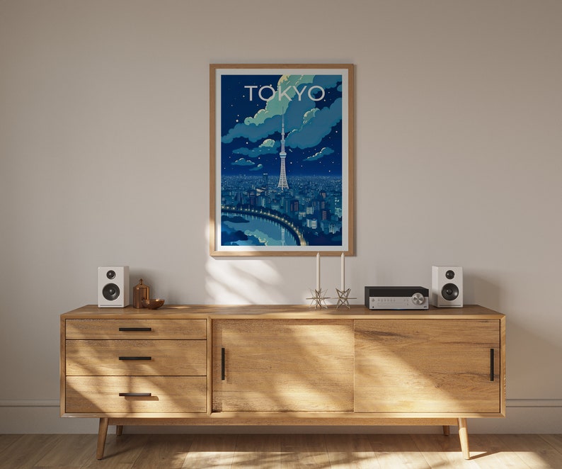 Tokyo Travel Poster, Tokyo Skytree Wall Art, Tokyo Print, Japan Poster, Tokyo Art, Asia Poster, Poster Art, Wall Decor, Office Poster