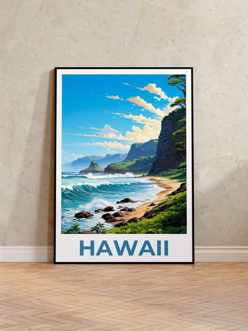 Hawaii Poster, Hawaii Print, Coast Poster, Coast Print, Hawaii Travel Poster, Coast Art, Hawaii Art