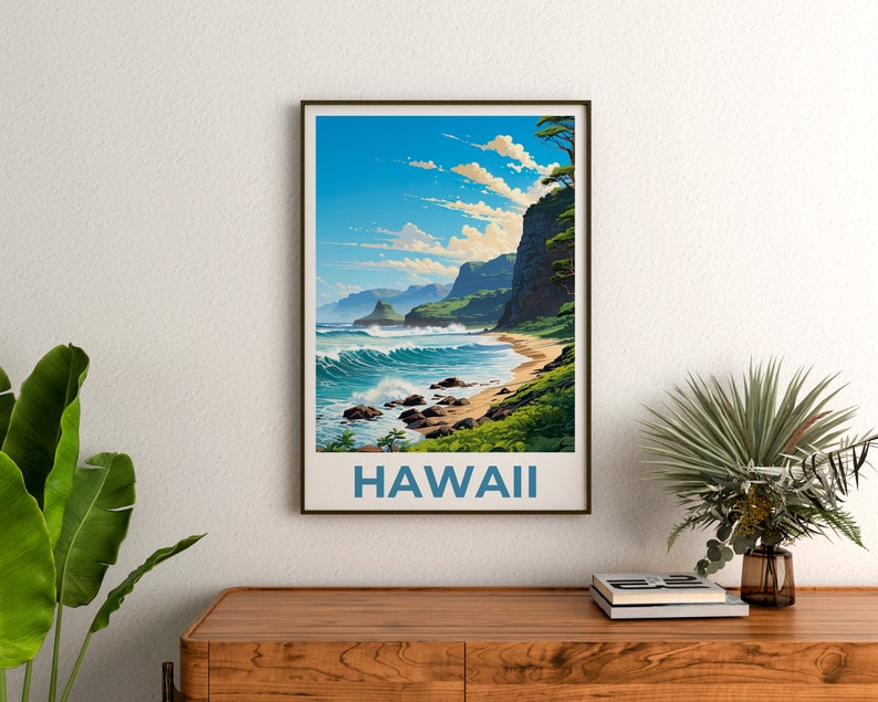 Hawaii Poster, Hawaii Print, Coast Poster, Coast Print, Hawaii Travel Poster, Coast Art, Hawaii Art