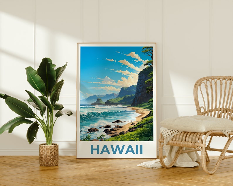 Hawaii Poster, Hawaii Print, Coast Poster, Coast Print, Hawaii Travel Poster, Coast Art, Hawaii Art