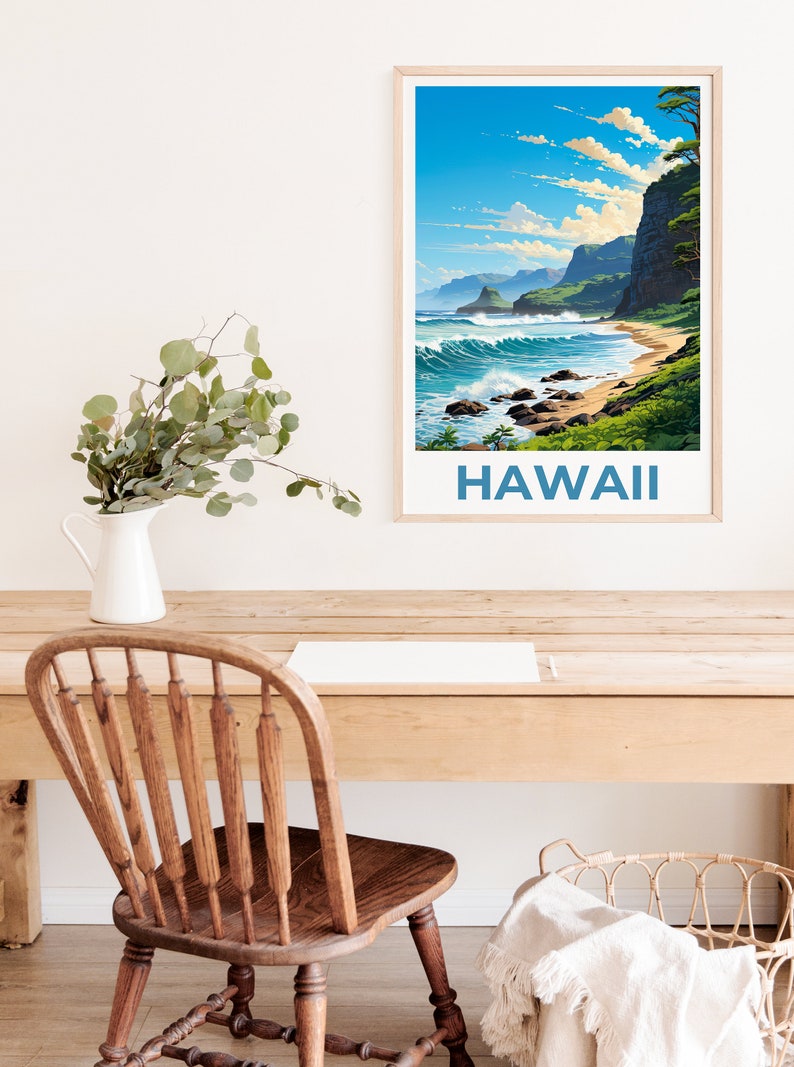 Hawaii Poster, Hawaii Print, Coast Poster, Coast Print, Hawaii Travel Poster, Coast Art, Hawaii Art