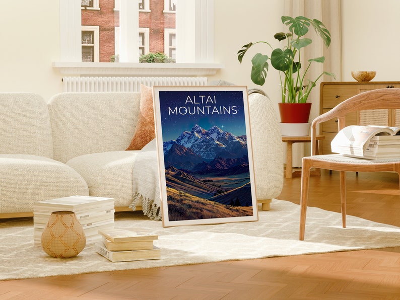 Altai Mountains Poster, Altai Mountains Print, Mongolia Poster, Mongolia Print, Altai Mountains Travel Poster, Asia Poster, Mongolia Art