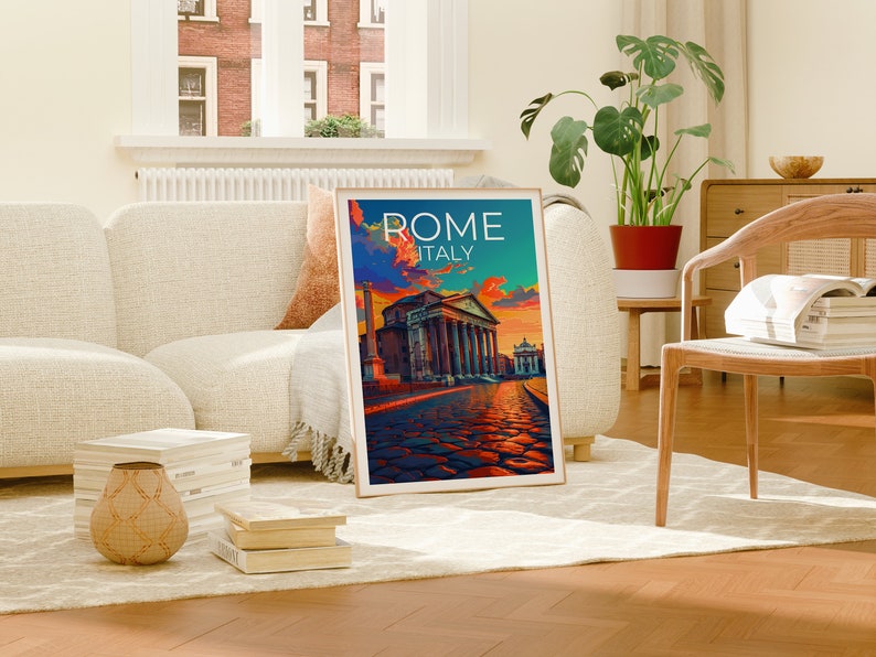 Rome Travel Poster, Pantheon Wall Art, Pantheon Print, Rome Poster, Pantheon Poster, Italy Poster, Rome Art