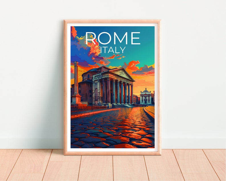 Rome Travel Poster, Pantheon Wall Art, Pantheon Print, Rome Poster, Pantheon Poster, Italy Poster, Rome Art