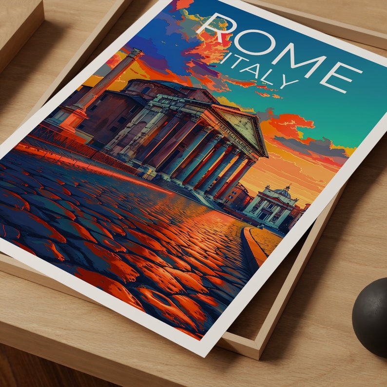 Rome Travel Poster, Pantheon Wall Art, Pantheon Print, Rome Poster, Pantheon Poster, Italy Poster, Rome Art