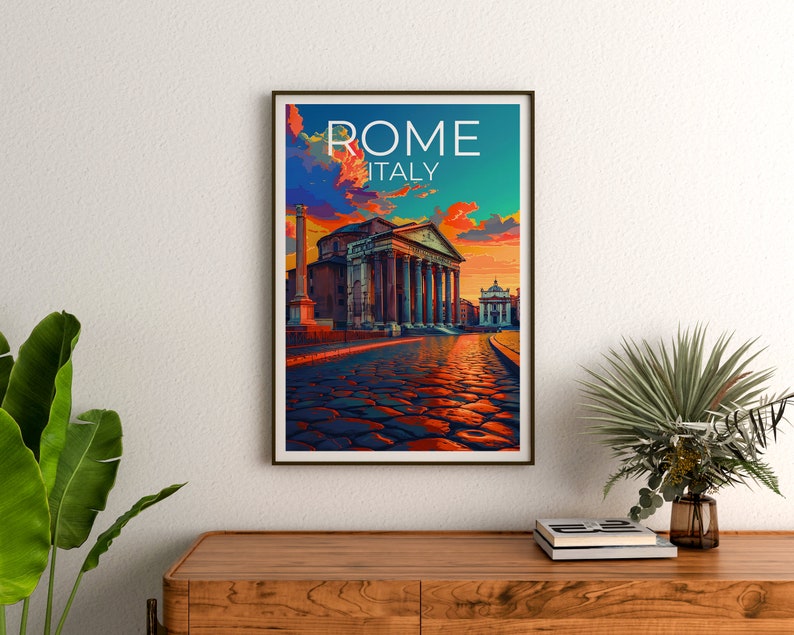 Rome Travel Poster, Pantheon Wall Art, Pantheon Print, Rome Poster, Pantheon Poster, Italy Poster, Rome Art