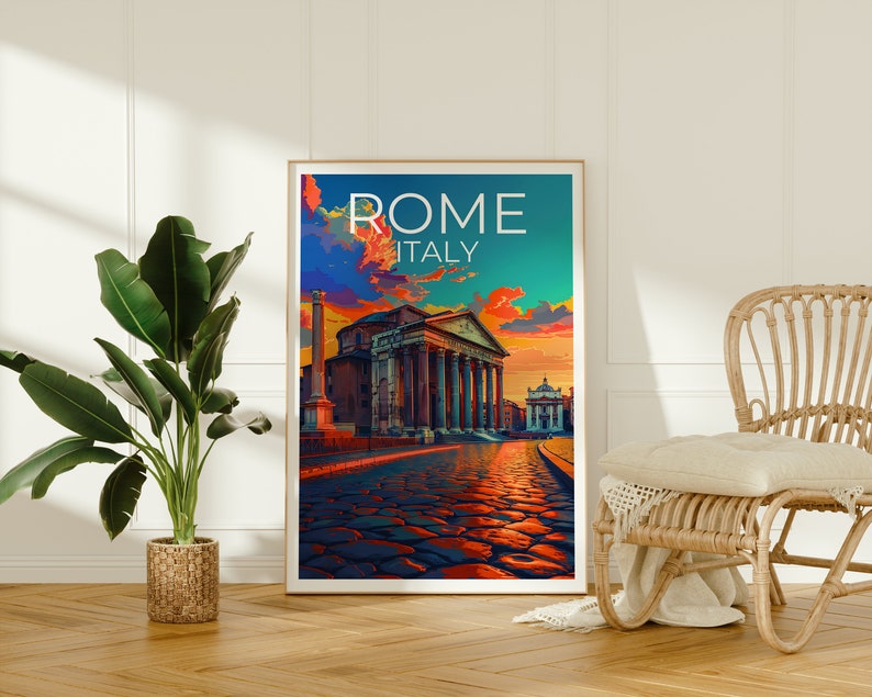 Rome Travel Poster, Pantheon Wall Art, Pantheon Print, Rome Poster, Pantheon Poster, Italy Poster, Rome Art