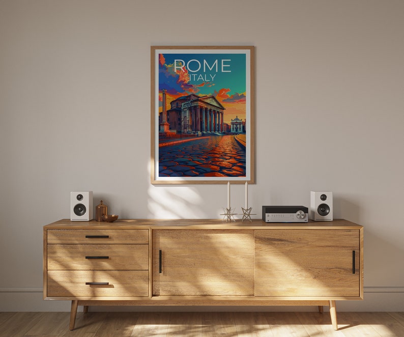 Rome Travel Poster, Pantheon Wall Art, Pantheon Print, Rome Poster, Pantheon Poster, Italy Poster, Rome Art
