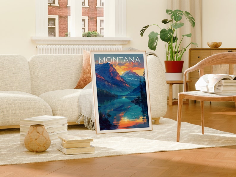 Montana Poster, Montana Print, Mountain Poster, Hiking Poster, Montana Gift, Forest Poster, Montana Art