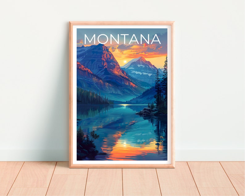 Montana Poster, Montana Print, Mountain Poster, Hiking Poster, Montana Gift, Forest Poster, Montana Art