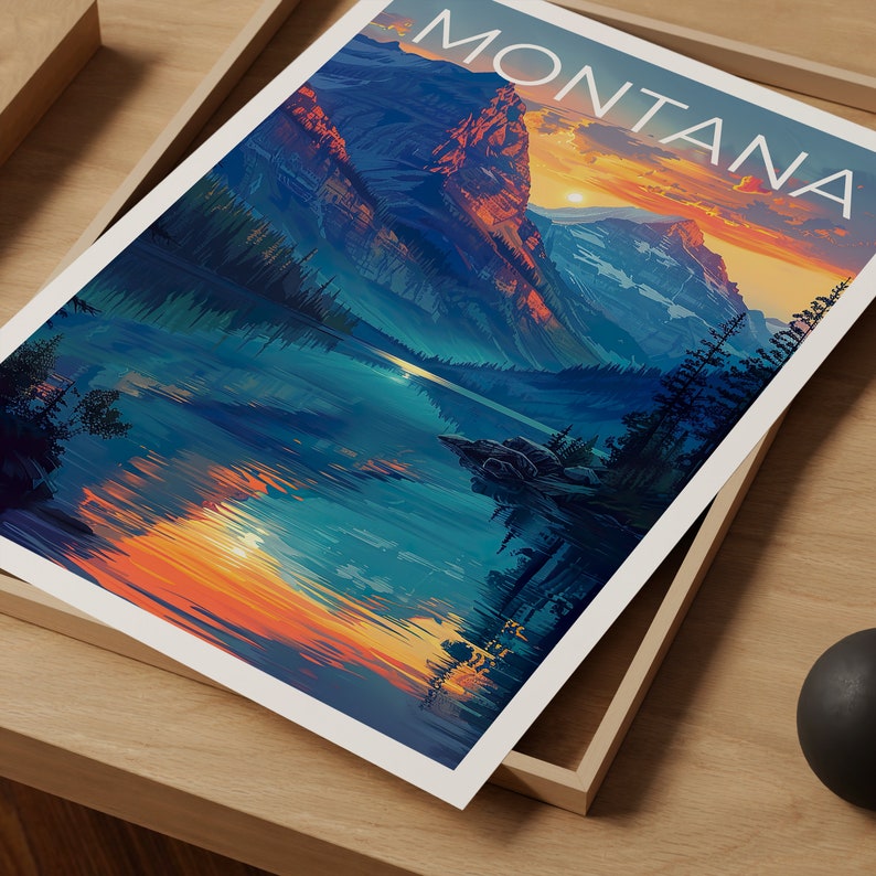 Montana Poster, Montana Print, Mountain Poster, Hiking Poster, Montana Gift, Forest Poster, Montana Art