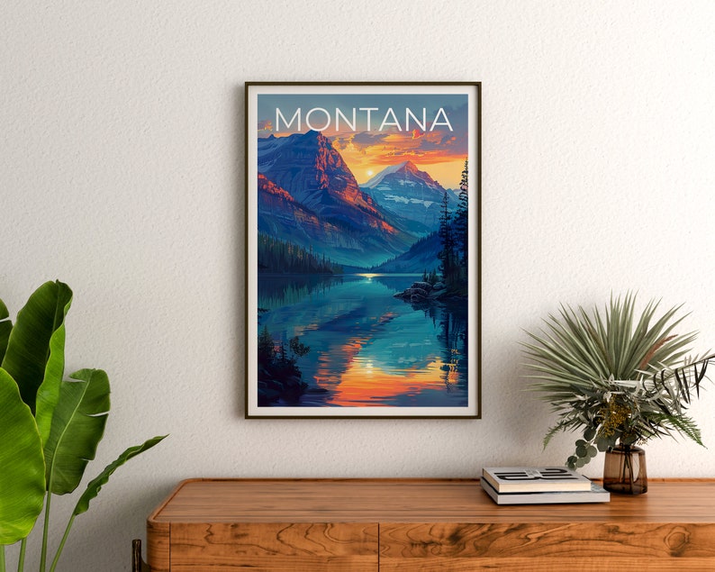 Montana Poster, Montana Print, Mountain Poster, Hiking Poster, Montana Gift, Forest Poster, Montana Art