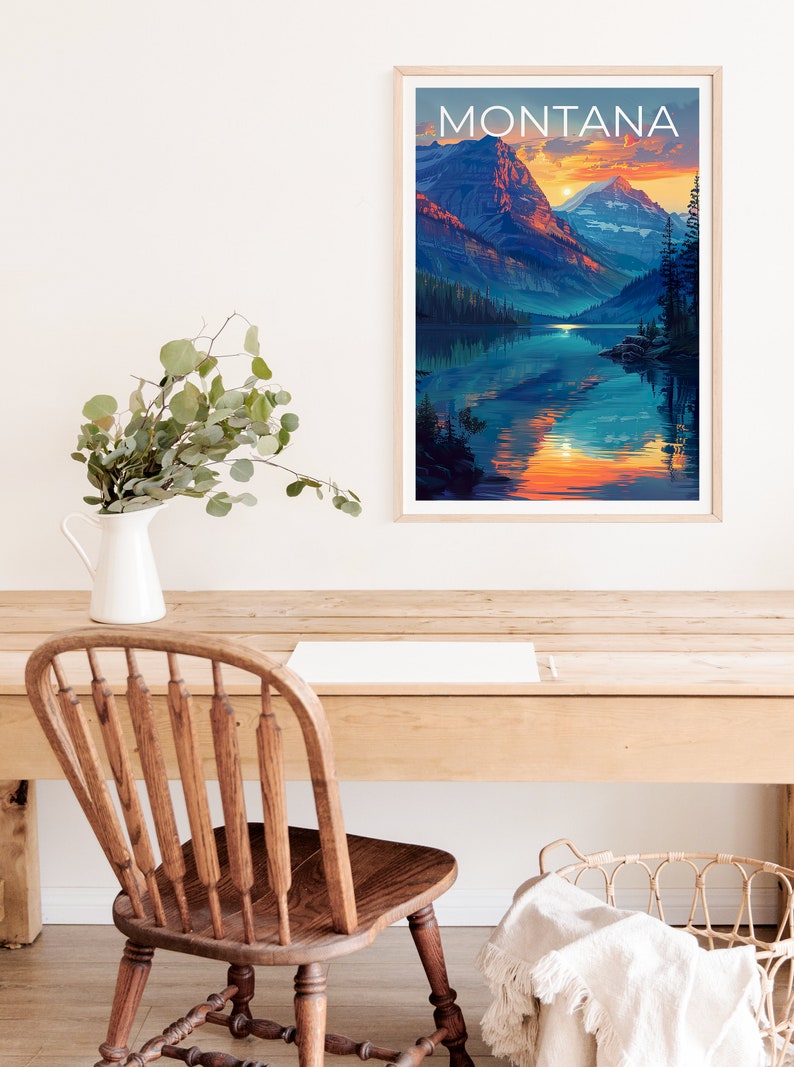 Montana Poster, Montana Print, Mountain Poster, Hiking Poster, Montana Gift, Forest Poster, Montana Art