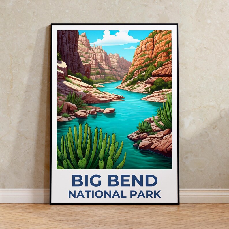 Big Bend National Park Poster, Texas Travel Print, Big Bend Art, Canyon Print, Texas Poster, Hiking Gift