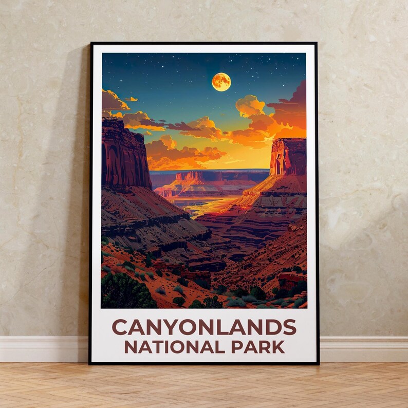 Canyonlands National Park Print, Utah Poster, Canyon Art, Canyonlands Illustration, Scenic Poster, Gift for Hikers, Birthday Gift